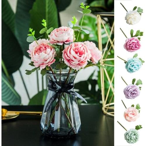 1Pc Artificial Peony Flower Performance Stage Cheap Silk Fake Flowers for Garden Wedding Home Party Decoration Indoor