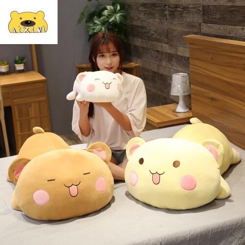 Kawaii Lying Bear Plush Toys Stuffed Cute Bear Doll Lovely Stuffed Animals Pillow Soft Cartoon Cushion Kid Girls Christmas Gifts