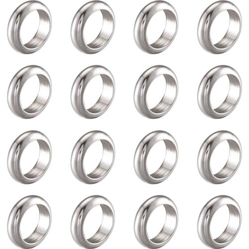 Pandahall 304 Stainless Steel Spacer Beads Round for Jewelry Making DIY Stainless Steel Color 7x2mm, Hole: 5mm 100pcs