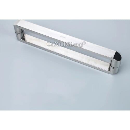 304 Stainless Steel Square Tube Frameless Shower Cabin Glass Sliding Door Handles Glass Door Pull / Push Handles Polishing
