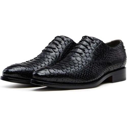 CWV new Men shoes manual Python skin Leather shoes business Men formal shoes office Single shoes men snake skin shoes