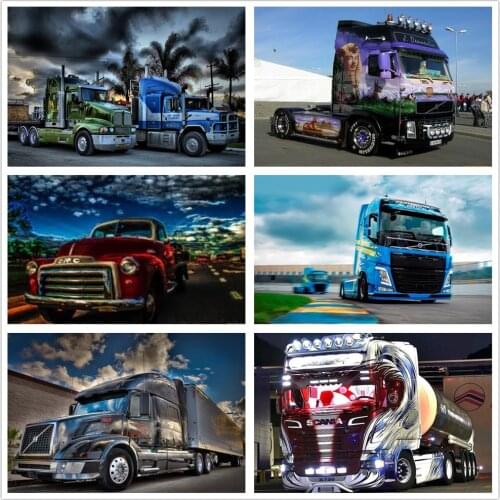 Diamond painting truck diamond embroidery natural picture mosaic diy cartoon car cross stitch kit home wall decoration art gift