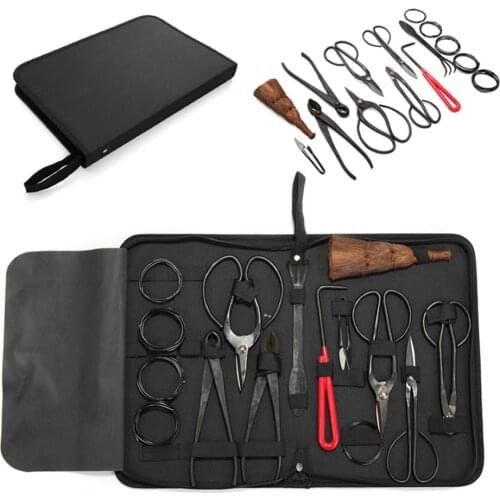 Bonsai Pruning Shear Garden Tool Kit Extensive Cutter Carbon Steel Scissors Kit with Nylon Case for Home Garden Pruning Tools