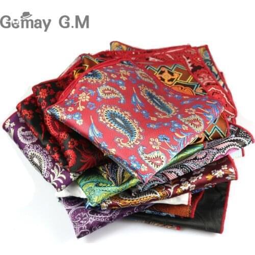 Cashew Floral Chest Towel Mens Pocket Square Formal Business Suit Wedding Handkerchiefs Men Pocket Hanky Polyester Handkerchief