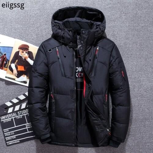 Down Parka Jacket Men -30 Degree Winter Thick Warm White Duck Down Jackets Hooded Windbreaker Parkas Hombre Coat Oversized M-4XL