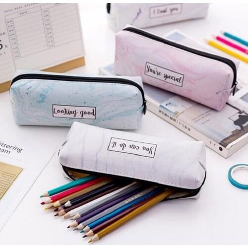Marble Pencil Case Stationery School Supplies Storage Pencil Cases School Tools Student stationery accessories Пенал