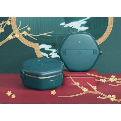 Plugable electric rice steaming device for office workers portable heating water free electric lunch box J03