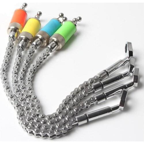 Stainless Steel Fishing Swinger Chain Carp LED Illuminated Indicator Ring Bell Bite Alarm Durable Fish Tools Accessories