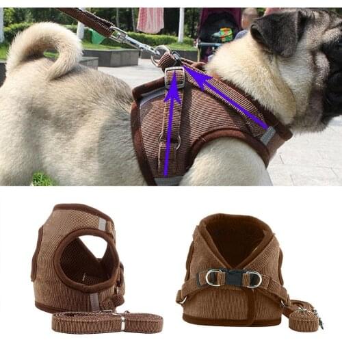 Cute Dog Harness Puppy Fashion Adjustable Walking Vest Leash Set Pet Supplies Dog accessories Mascotas Suministros para perros