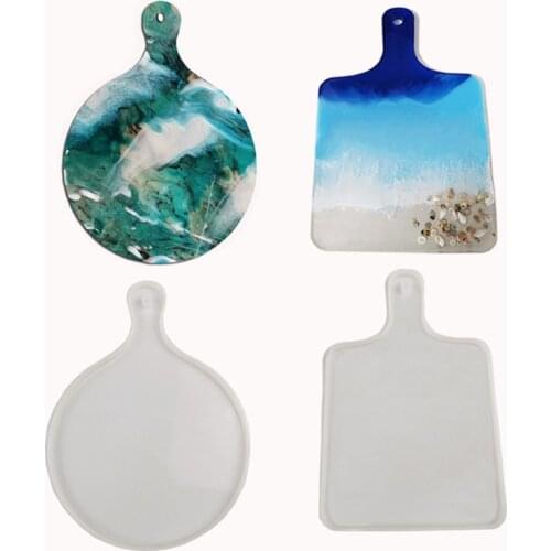 DIY Silicone Tray Molds fruit tea Tray Large Square Round Handle Tray Mold Large Coaster Mold Hand Resin Decorative Ornament NEW