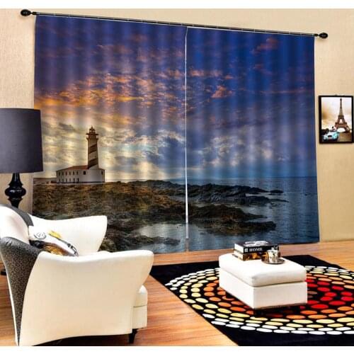 Blue room curtains 3D Window Curtain Foggy forest Luxury Blackout Living Room office Bedroom Customized size