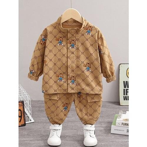 Autumn Wear Trend Sports Casual Fashion Kids Clothes Girls The Boy Cartoon Full Print Stand Collar Long Sleeve Two Suits