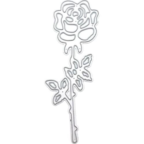 Elegant Single Rose Carbon Steel Cutting Dies DIY Scrapbooking Photo Album Embossing Paper Cards Making Stencil