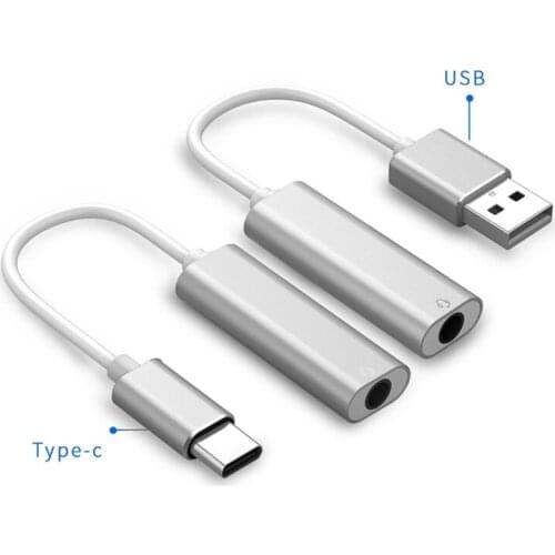 USB type-C To 3.5 mm Stereo Jack Headset Audio Adapter Cable External Sound Card Jack