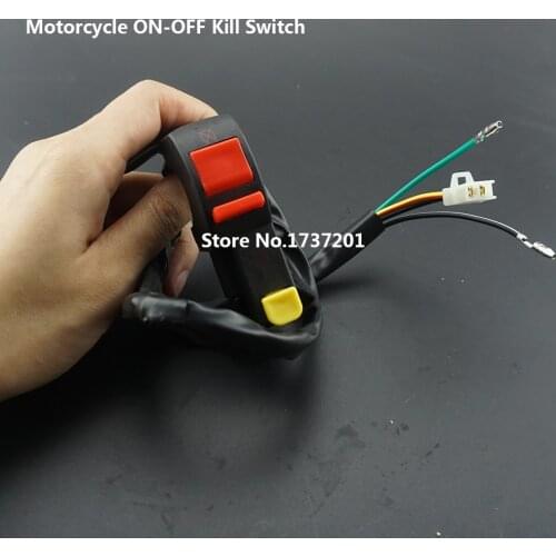 Off-road Motorcycle Electric Starter Handlebar Start & Stop ATV Quad Kill Switch Button 4 Wire Connection Dirt Pit Motor Bike