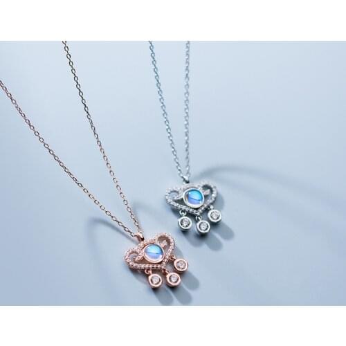 925 Sterling Silver Love Heart Pendant Necklaces For Women Clavicle Chain Silver Rose Gold Gradient Colored Glaze Jewelry Gifts