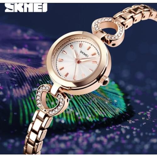2019 SKMEI Luxury Quartz Watches Women Wristwatches Fashion Casual Simple 3bar Waterproof Alloy Band Ladies Watch Reloj Mujer