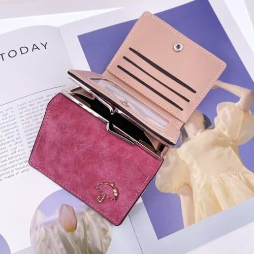 Women Wallet Small Cute Wallet Women Short Leather 3 Fold Women Wallets Coin Purses Portefeuille Female Card Holder Clutch