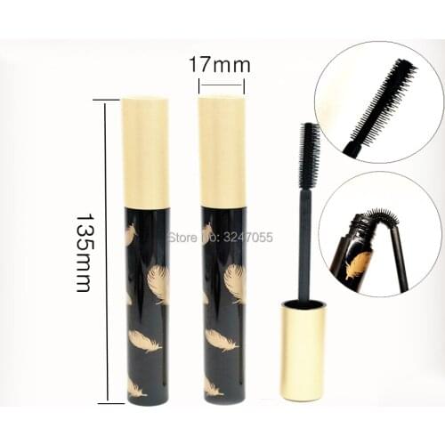 5g 10/30/50/100pcs Handmade Professional Aluminum Mascara Bottle with Gold Cap, High Quality Silicone Brush Eyelashes Containers