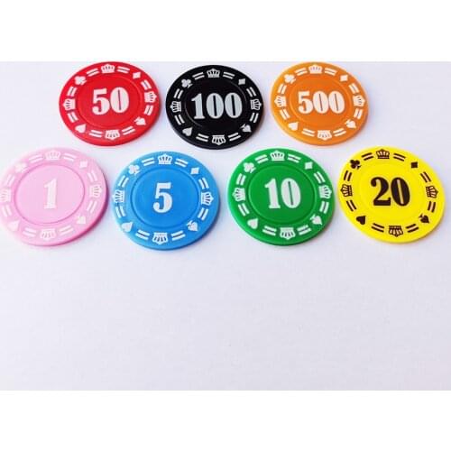 10 Pcs 37mm Round Plastic Poker Chips Casino Poker Card Game Baccarat Counting Accessories Dice Entertainment Chip