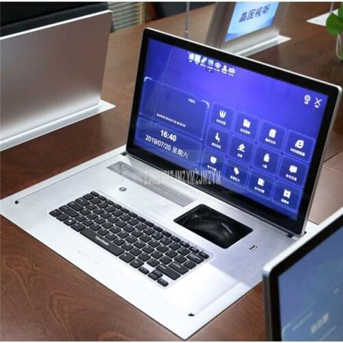 15.6 inch Electric Tabletop Flip Up LCD Screen Monitor For Office Conference System High Definition Flipper Paperless Conference