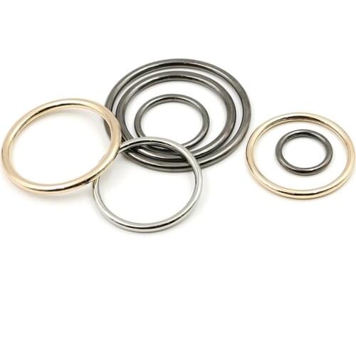 20pcs/lot 15mm/20mm/25mm/30mm/40mm Type circle ring Connection Metal Shoes Bags Purse Strap Buckles DIY Accessories