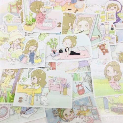 20 PCS Girl everyday life Sticker Anime Icon Cute Decals Stickers Gifts for Children to Laptop Suitcase Guitar Fridge Bicycle