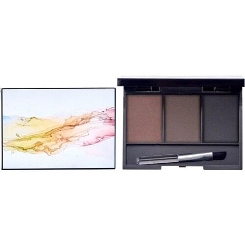 3 Color Eyebrow Powder Palette Easy To Wear Waterproof Makeup Eye Shadow with Brush Professional Cosmetic Eye Brow Enhancer