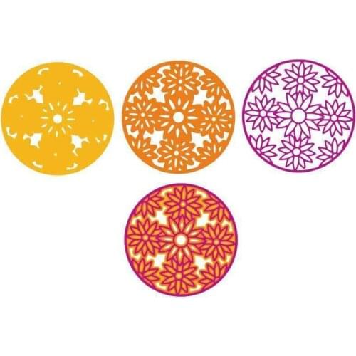 3pcs Snowflake Circle Frame Layer Metal Cutting Die Stencils for DIY Scrapbooking album Decorative Embossing Hand-on Paper Cards