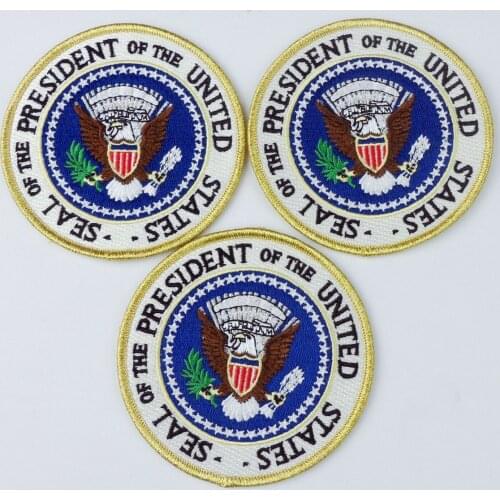 3pc American USA President Seal Embroidered Patch US Sew/Iron On 3 1/2'' Patches Military Store