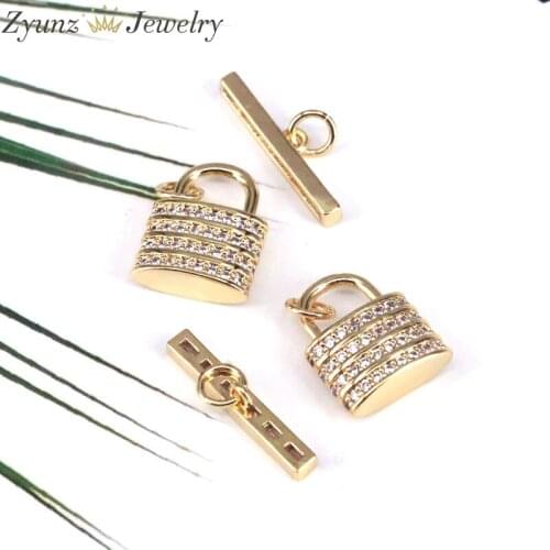 5PCS, CZ Lock Clasps Buckle Connector Women Jewelry Making DIY Micro-inlaid Zircon Bracelet Necklace Accessories
