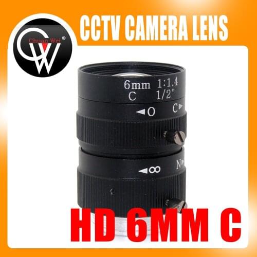 6mm lens 1/2" 3 Megapixel Lens Manual Fixed Lens C Mount Industrial lens For cctv camera box