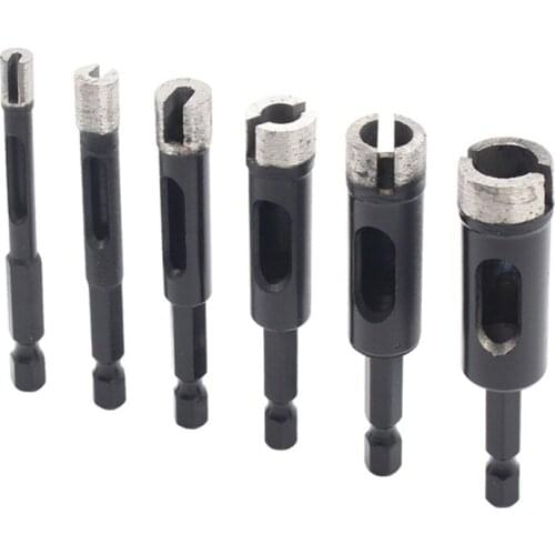 6Pcs 6Mm 8Mm 10Mm 12Mm 14Mm 16Mm Hexagon Shank Marble Granite Hole Opener Brazed Diamond Tile Drill Bit