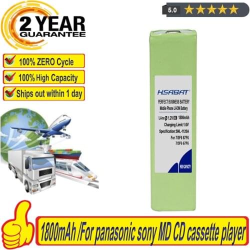Top Brand 100% New 1800mAh 7/5F6 67F6 Battery 1.2V ni-mh 7/5 F6 cell for panasonic for sony MD CD cassette player Batteries