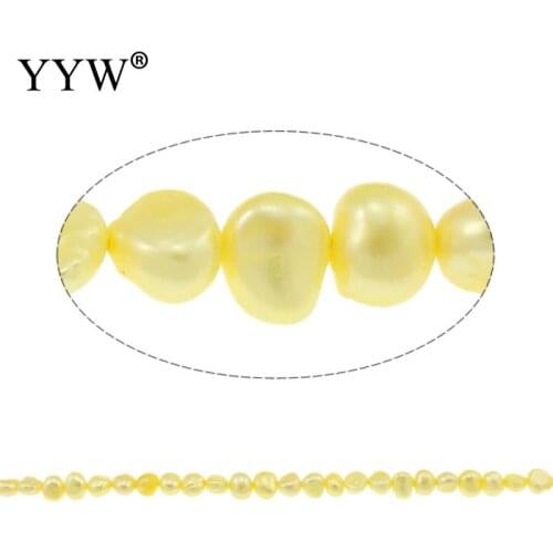 Yellow Freshwater Pearl Beads Cultured Baroque Pearls 5-6mm Approx 0.8mm 14.5 Inch For Jewelry Making DIY Necklace Bracelet