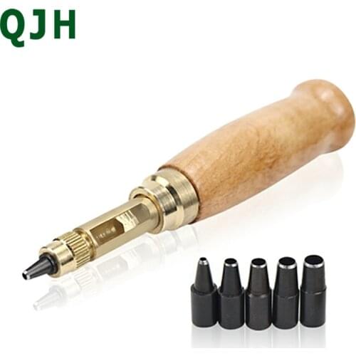 DIY Handmade Belt Punching Leather Hole Punch Hollow Drilling Tools Leather Handicraft Puncher Set Leather Tool