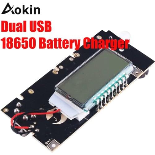 Dual USB 18650 Battery Charger with LED LCD Module Board PCB Power Module 5V 1A 2.1A Mobile Power Bank Accessories for Phone DIY