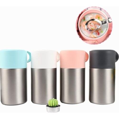 Eco-Friendly 600ml 304 Stainless steel Insulated Thermos cup Portabl Family&Office Food Braised Pot with Spoons Lunch Box