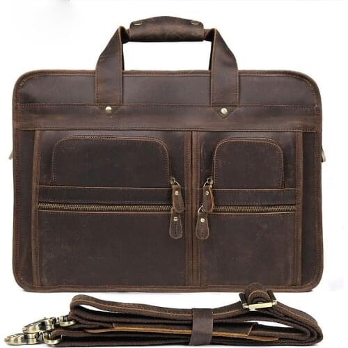 Hombre 17 Inch Computer Business Briefcase Genuine Male Leather Men Laptop Genuino Bag 15 Briefcase Inch Maletines