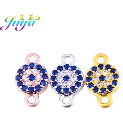 Juya DIY Greek Jewelry Findings Handmade Greek Evil Eye Turkish Connector Accessories For Women Bracelet Necklace Earring Making
