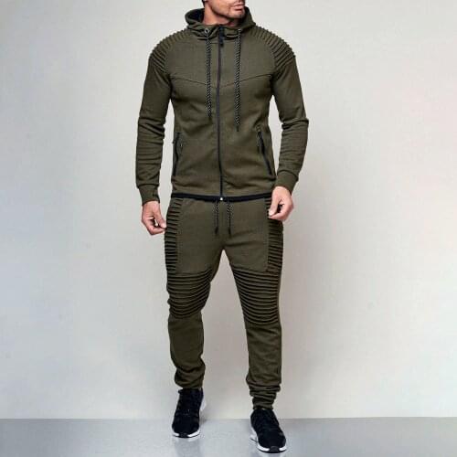 Mens Sets Autumn Winter Men Clothing Zipper Tracksuit Men Sportsuit Gym Clothing Men Casual Hoodies Sweatshirt+jogging Homme