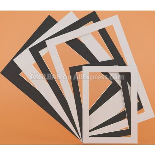 White/Black Photo Mats Rectangle A3/A4/A5 PaperBoard Mounts Textured Surface For Picture Frames Passe-Partouts Decor 12PCS/Lot