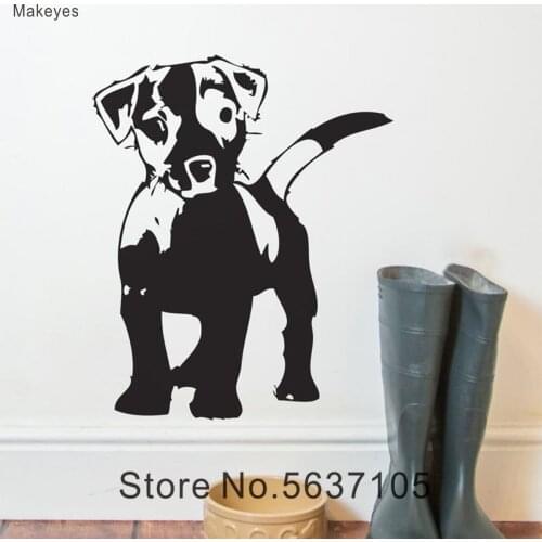 Makeyes Dog Puppy Wall Sticker Cute Design Animal Wall Decal Vinyl Wall Stickers Home Kids Room Livingroom Wall Decoration Q127