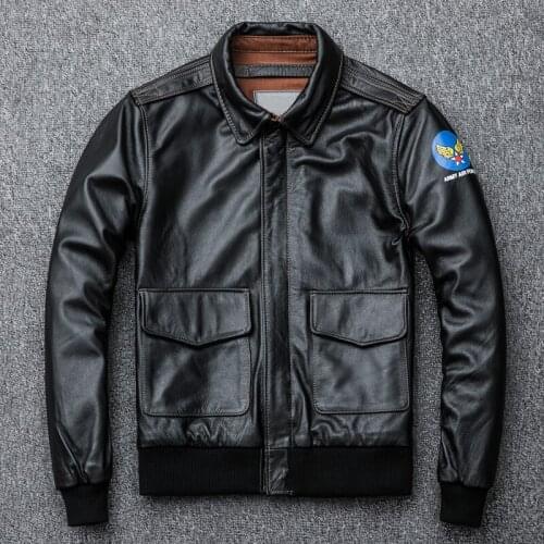 Factory Men Jacket Genuine Real Leather Cowhide skin Brand Black Male Bomber Motorcycle Biker Mans Coat Autumn Spring