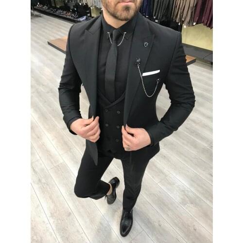 Men Dress Suits British Black Men Wedding Suit New 2021 Autumn Mens Business Formal 3 Pieces Suit Men Luxury Slim Fit Dress