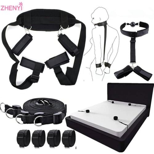Adults Games BDSM Bondage Gear Set Handcuffs Ankle Cuff Restraints Erotic Products Sex Toys For Women Couples Sex Furuiture Shop