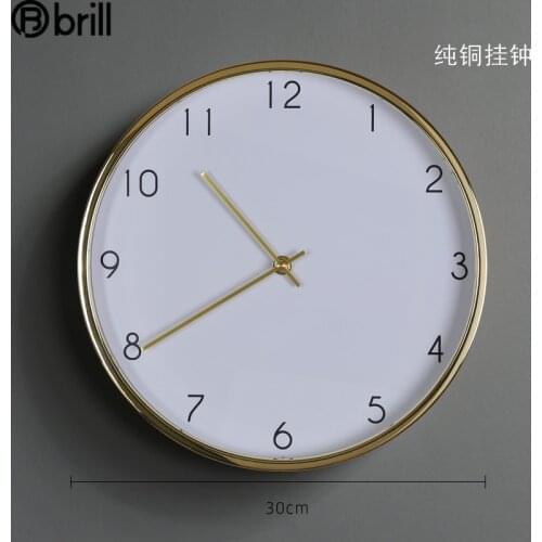 Nordic Solid Wood Wall Clock Modern Design Living Room Japanese Silent Metal Gold Clocks Wall Home Decor Bedroom Reloj Pared