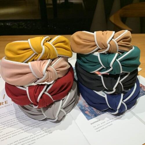 Free Shipping Fashion Elastic Hair Bands White edging Headbands For Woman Solid Color Matching Hair Hoop Bezel Hair Accessories