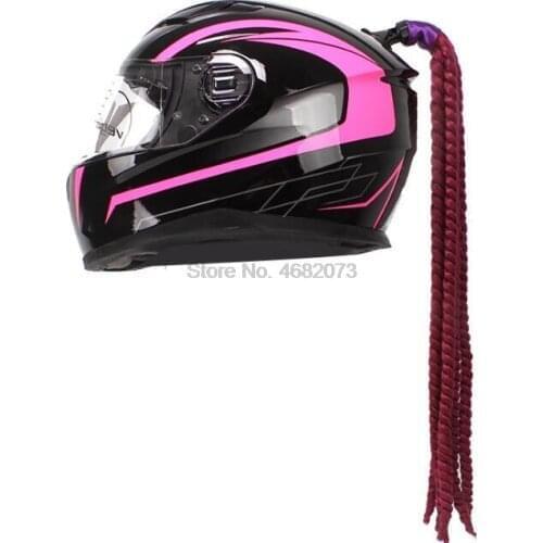 By DHL or Fedex 50pcs 60cm Motorcycle Helmet Dreadlocks Helmet Dreadlocks Ponytail Braid Motocross Helmet Punk Hair Decoration