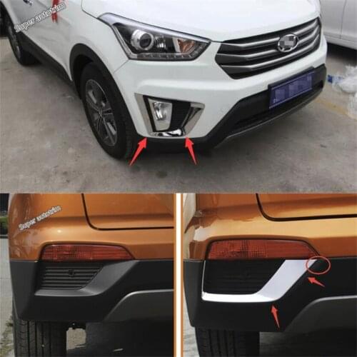 Lapetus Front & Rear Trunk Fog Lights Lamp Cover Trim 4 Pcs Fit For Hyundai Creta IX25 2015 2016 2017 ABS Accessories Exterior